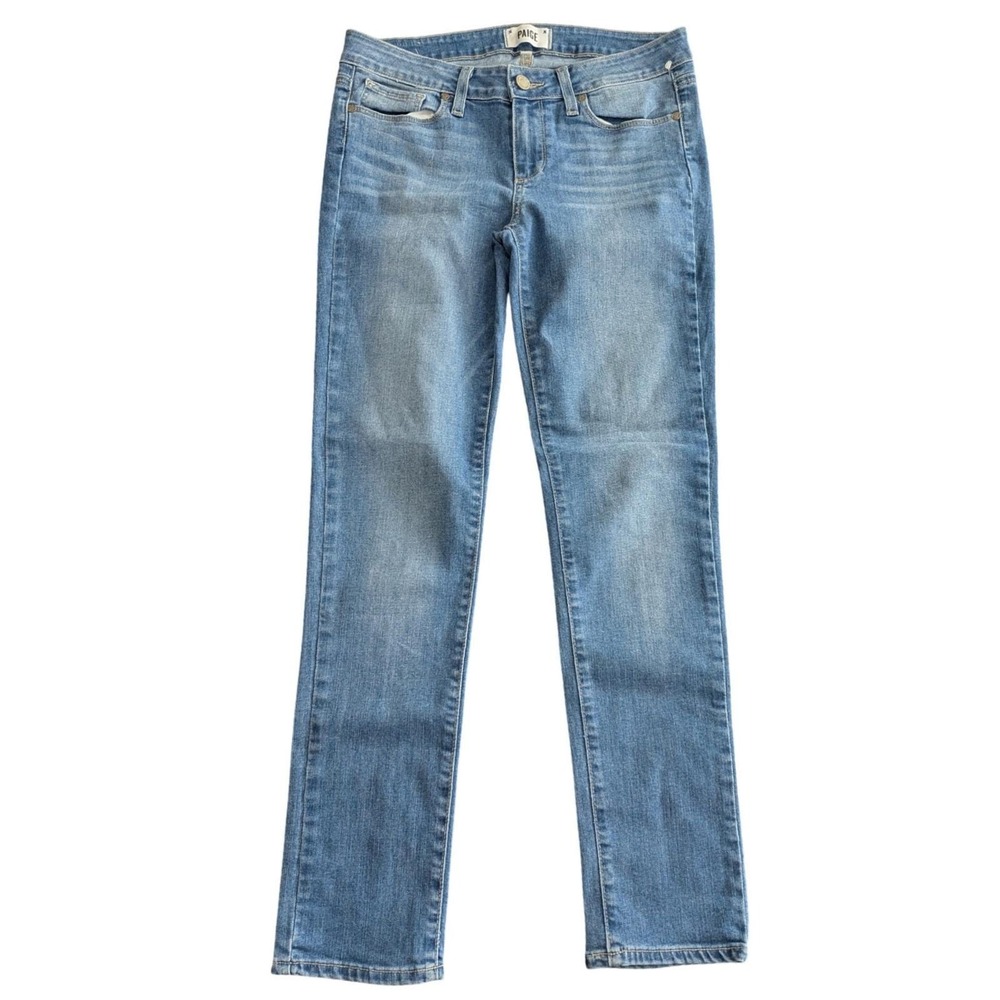 $188 PAIGE Skyline Ankle Peg Med Wash Skinny Blue Jeans Sz 29 Mid-Rise USA Made